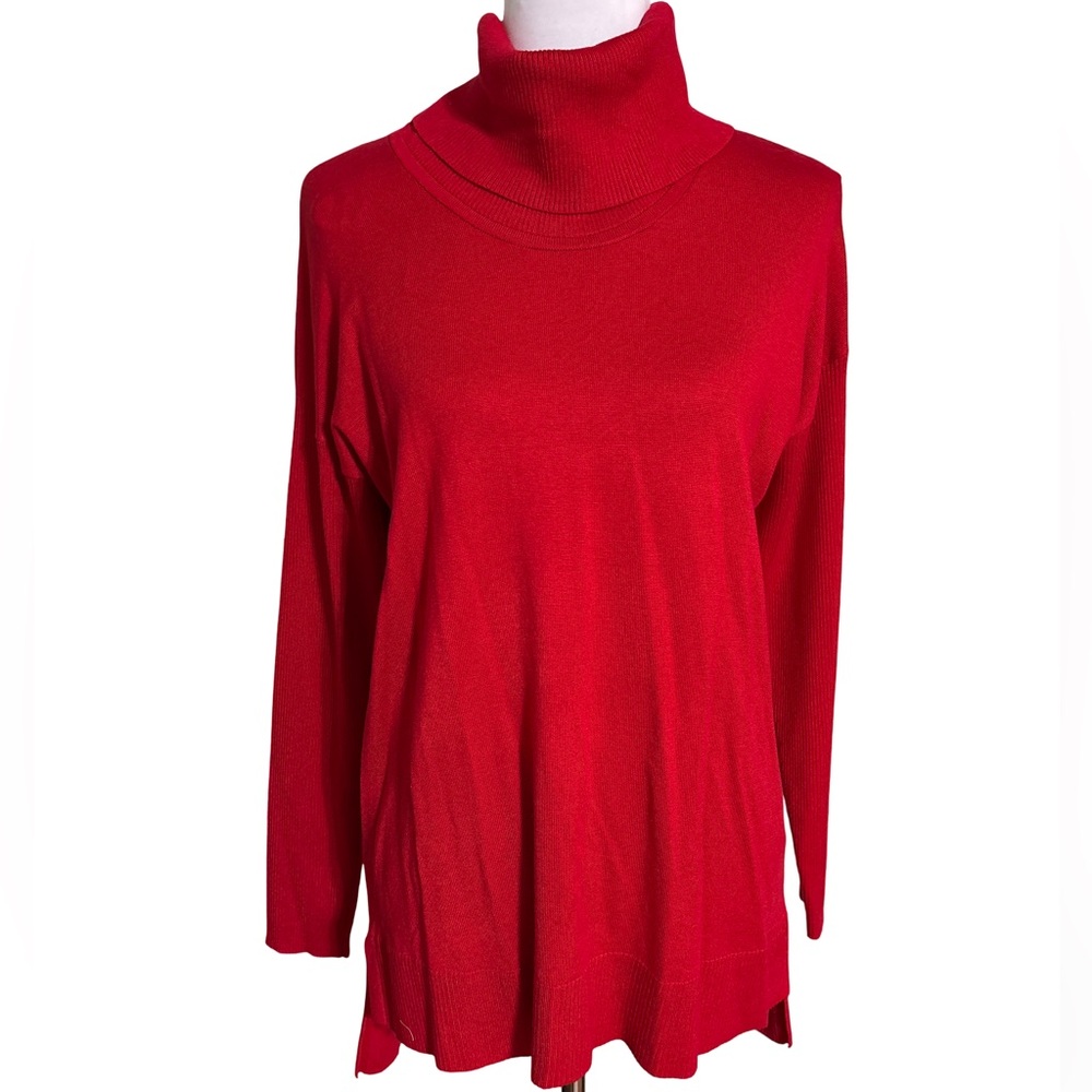 New Directions Red Cowl Neck Sweater